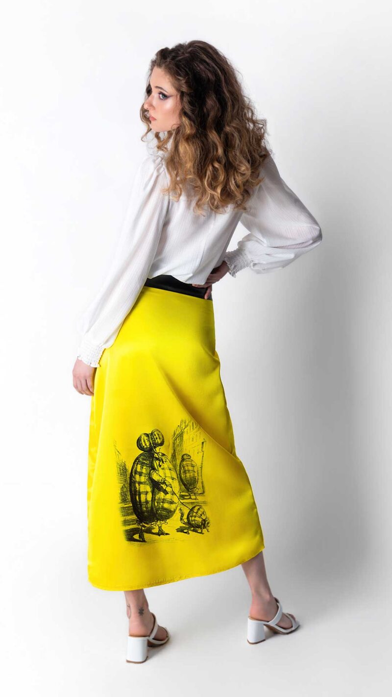 Carlos Kremmer - Frostbitten Sun & Paris Fashion Skirt, long skirts, yellow long skirts, mustard maxi skirt, yellow full skirt, mustard long skirt