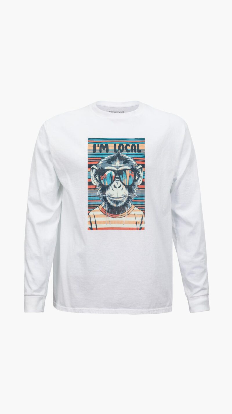 Carlos Kremmer, i'm local long sleeve t shirt, i'm local monkey long sleeve t shirt