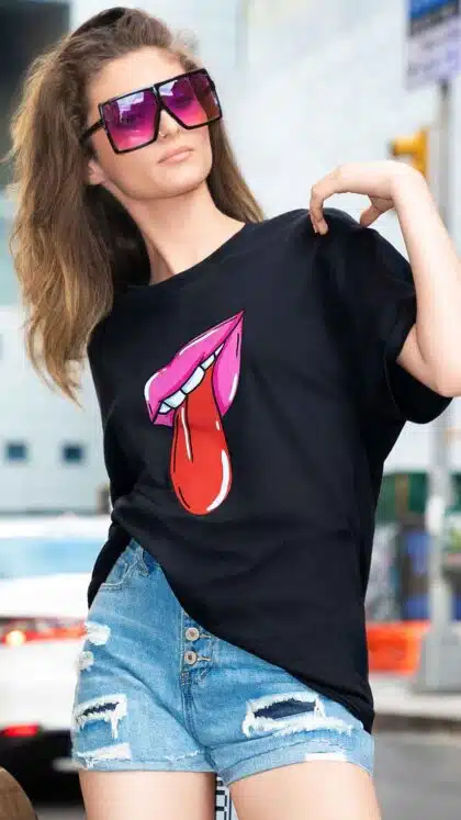 Carlos Kremmer tongue t shirt, tongue shirt, black tongue t shirt